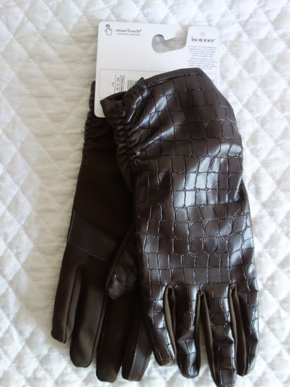 NWT $50 Two Pairs (Black/Brown) of Isotoner Gloves – L/XL - Picture 4 of 9